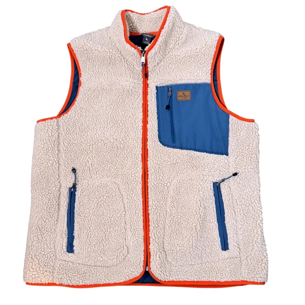 Eddie Bauer Rangefinder Sherpa Vest (XL) Contrasting Trim Casual Staple Piece